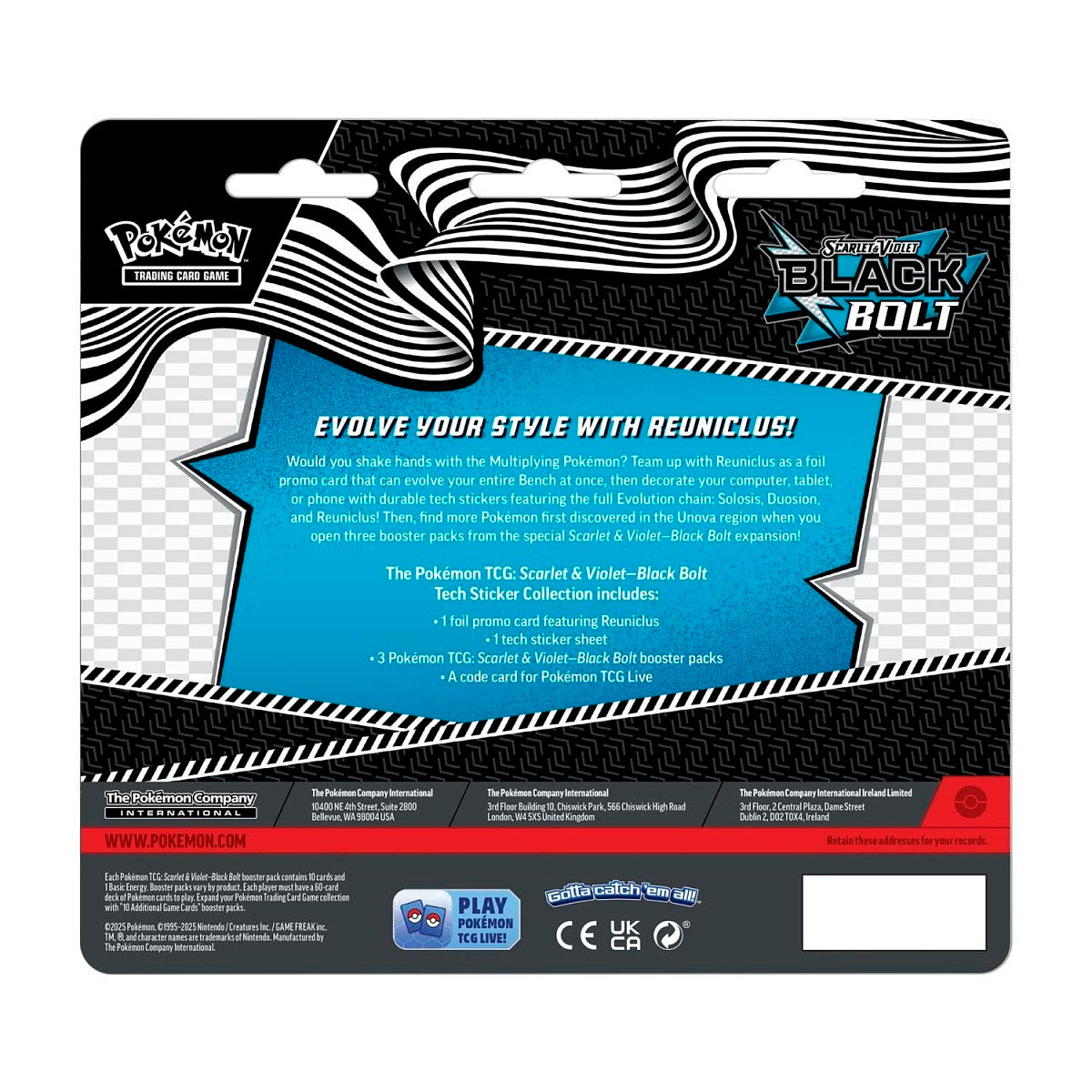 Pokémon TCG: Black Bolt Tech Sticker Collection